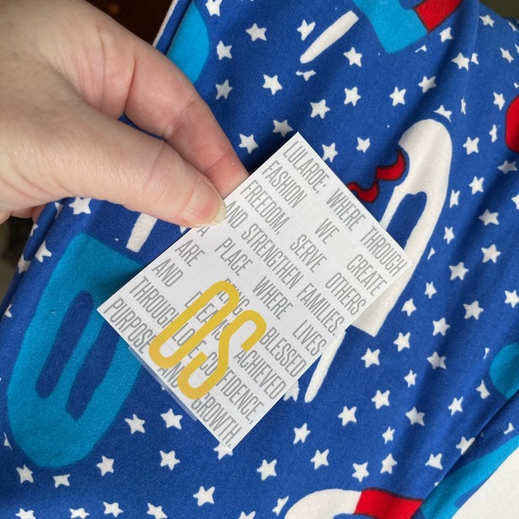 NWT LuLaRoe OS 4th of July Leggings - Picture 2 of 3